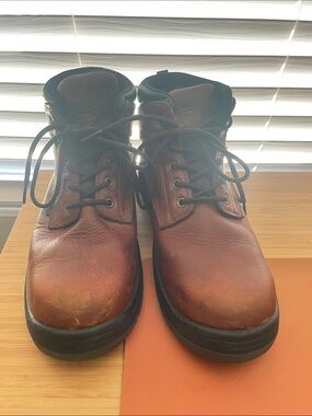 Men's Brown Leather Steel toe Work Boots